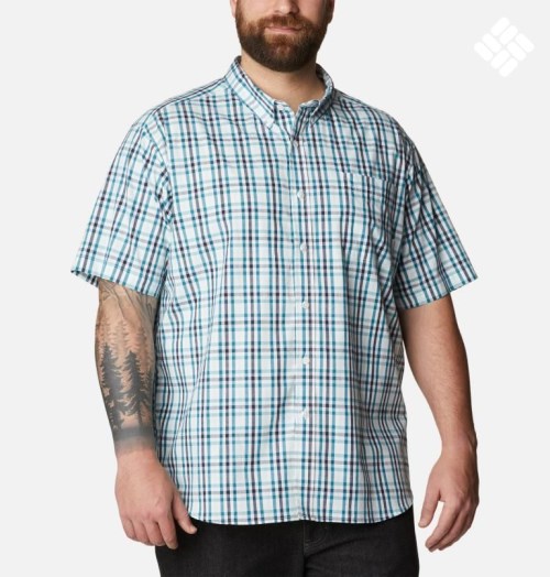 Men's Columbia Rapid Rivers II Short Sleeve Shirts Turquoise | Plus Size CA-J0468